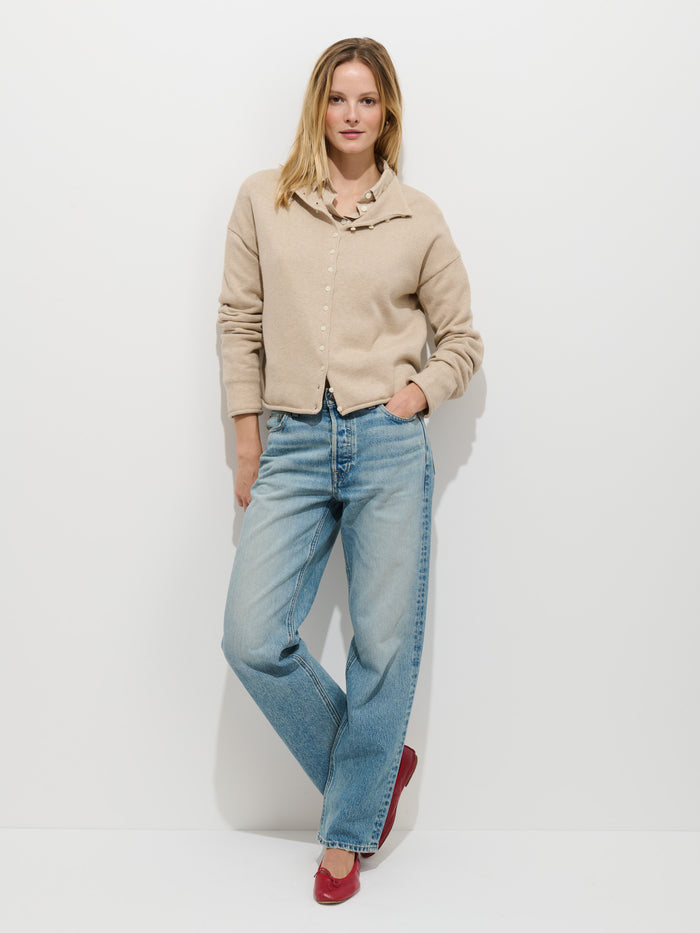 Taylor Cardigan in Cotton Cashmere - Vellum