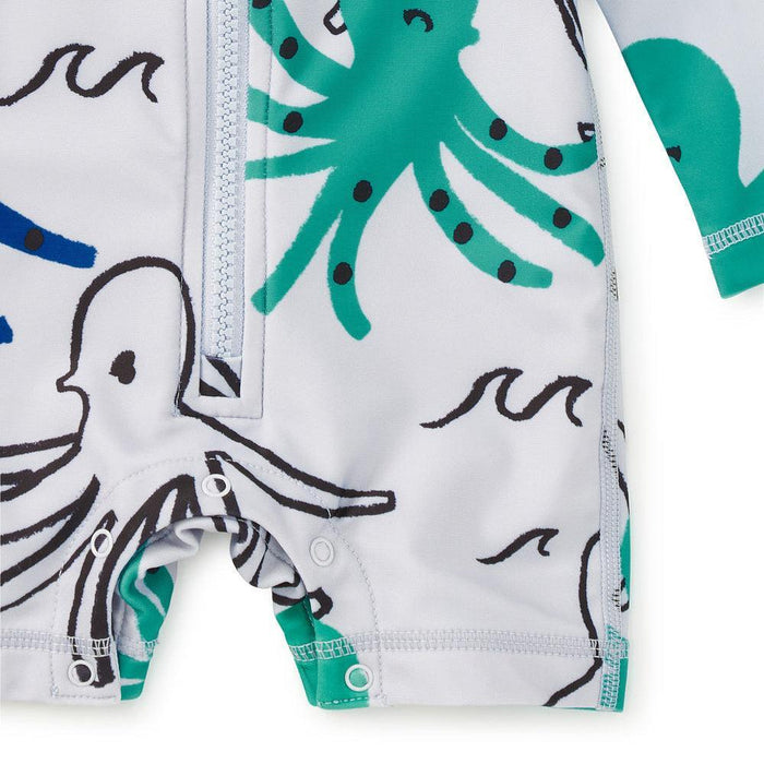 Tea - Long Sleeve Rash Guard Swimsuit - Sketched Otcopus-Swim-3-6M-Posh Baby