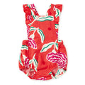 Tea - Ruffled Bubble Romper - Carnations-Footies + Rompers (Fashion)-0-3M-Posh Baby