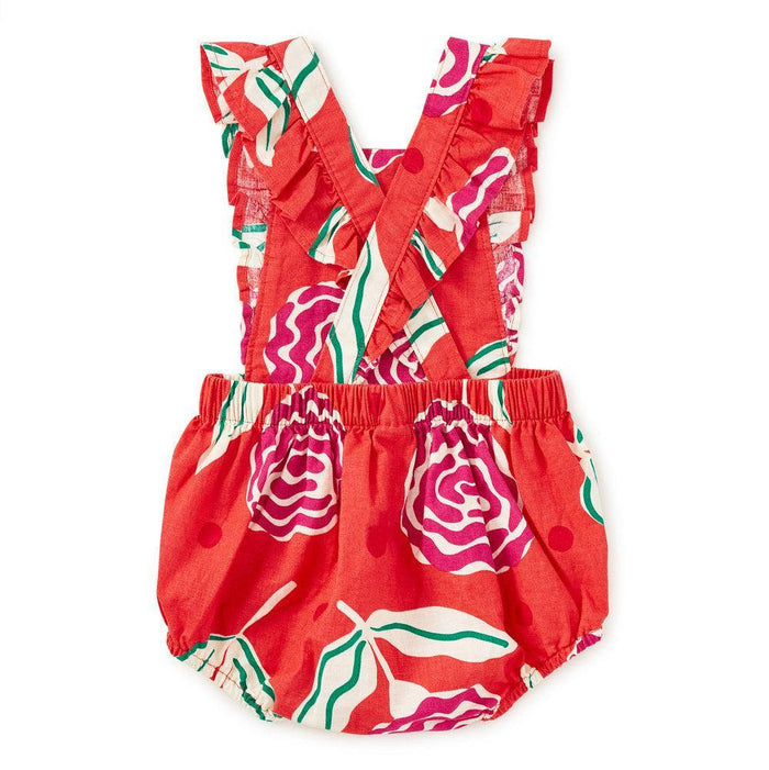 Tea - Ruffled Bubble Romper - Carnations-Footies + Rompers (Fashion)-0-3M-Posh Baby