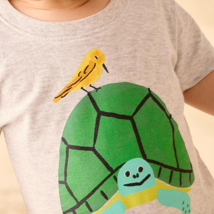 Tea - Short Sleeve Cotton Tee - Turtle Time-Short Sleeves-3-6M-Posh Baby