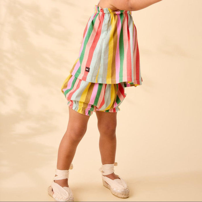 Tea - Tie-Strap Tank & Short Set - Rainbow Stripe-Sets-3-6M-Posh Baby
