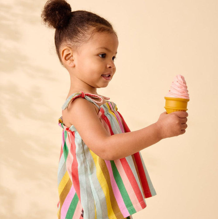Tea - Tie-Strap Tank & Short Set - Rainbow Stripe-Sets-3-6M-Posh Baby