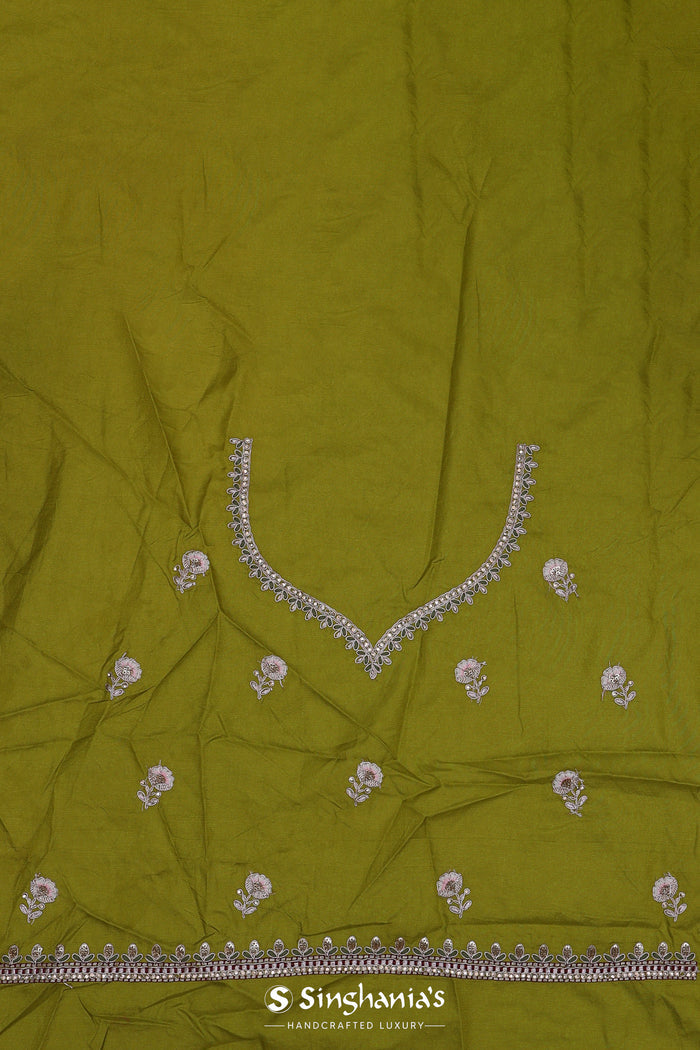 Tea Green Georgette Saree With Fancy Border