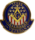 Texas Freemason Veteran Lapel Pin