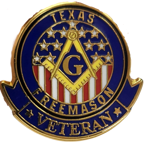 Texas Freemason Veteran Lapel Pin