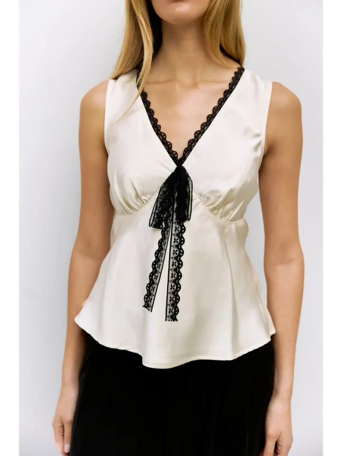 The Aurora Top in Cream - Madison's Niche