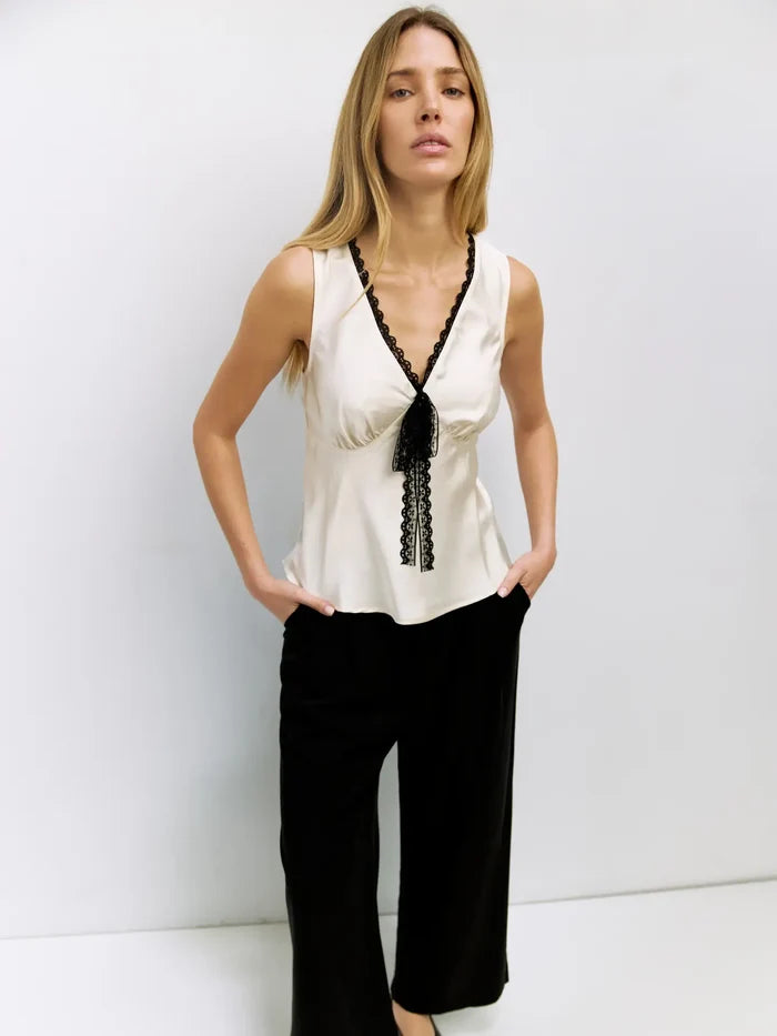 The Aurora Top in Cream - Madison's Niche