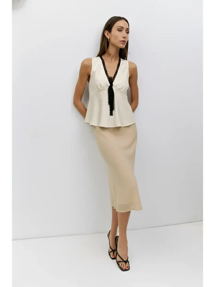 The Aurora Top in Cream - Madison's Niche
