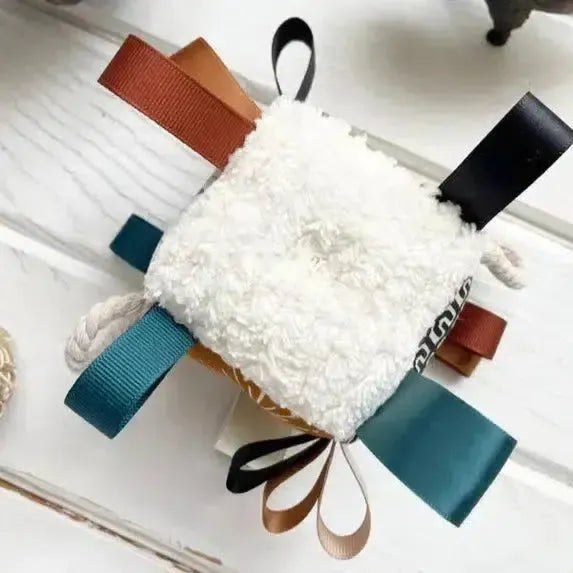 The Bird & Elephant - Handmade Soft Sensory Block - 4" Earth Rainbow-Plush Rattles + Teething Toys-Posh Baby