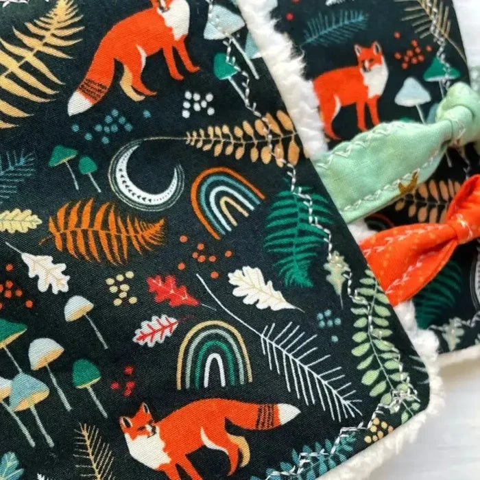 The Bird & Elephant - Handmade Soft Sensory Crinkle Toy - Fox & Rainbows-Plush Rattles + Teething Toys-Posh Baby
