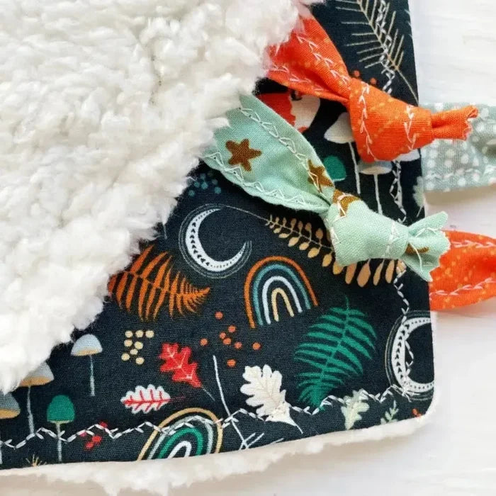 The Bird & Elephant - Handmade Soft Sensory Crinkle Toy - Fox & Rainbows-Plush Rattles + Teething Toys-Posh Baby