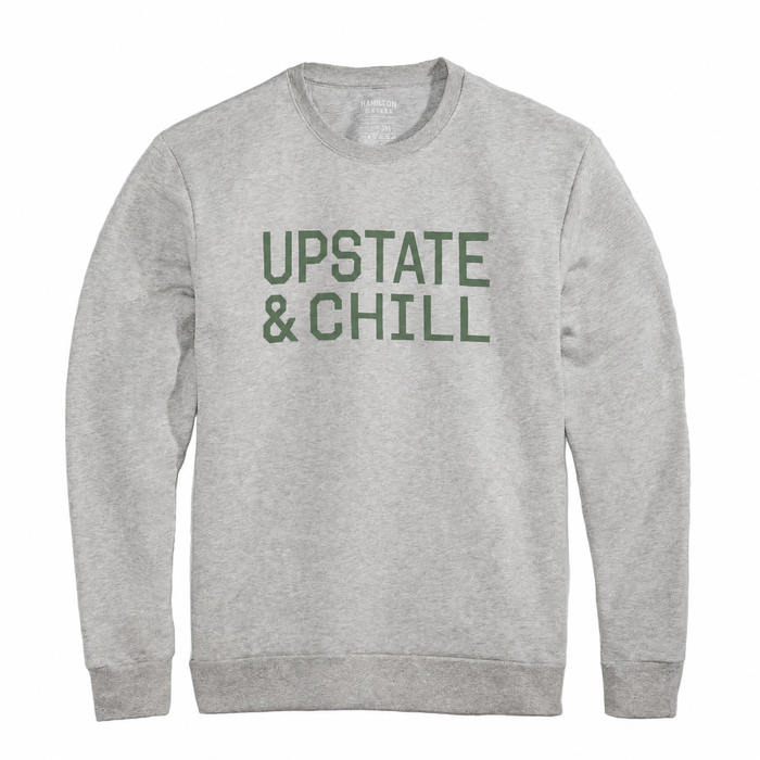 The Linear: Upstate & Chill® Crewneck - Heathered Oatmeal / Green