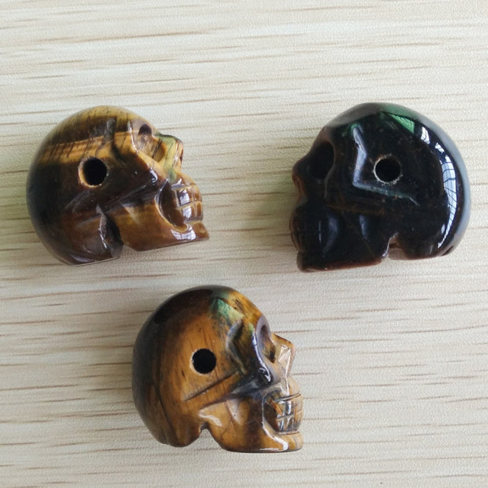 Tiger Eye Skull Bead Necklace (Stone)
