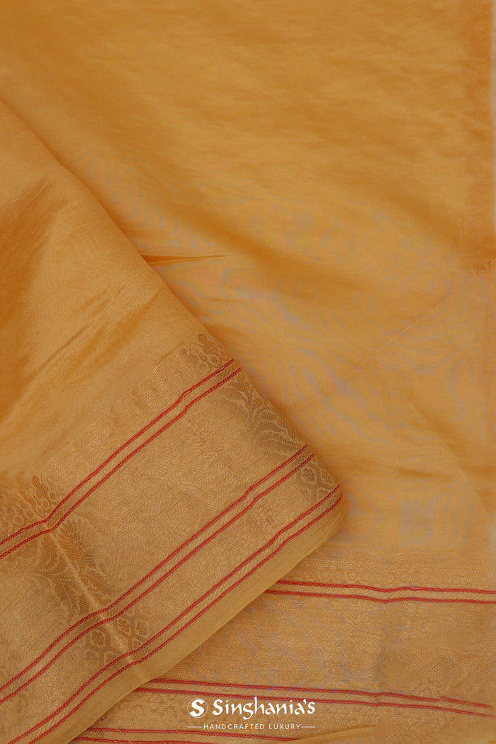 <img> Tiger Orange Soft Chanderi Silk Saree With Embroidery Work