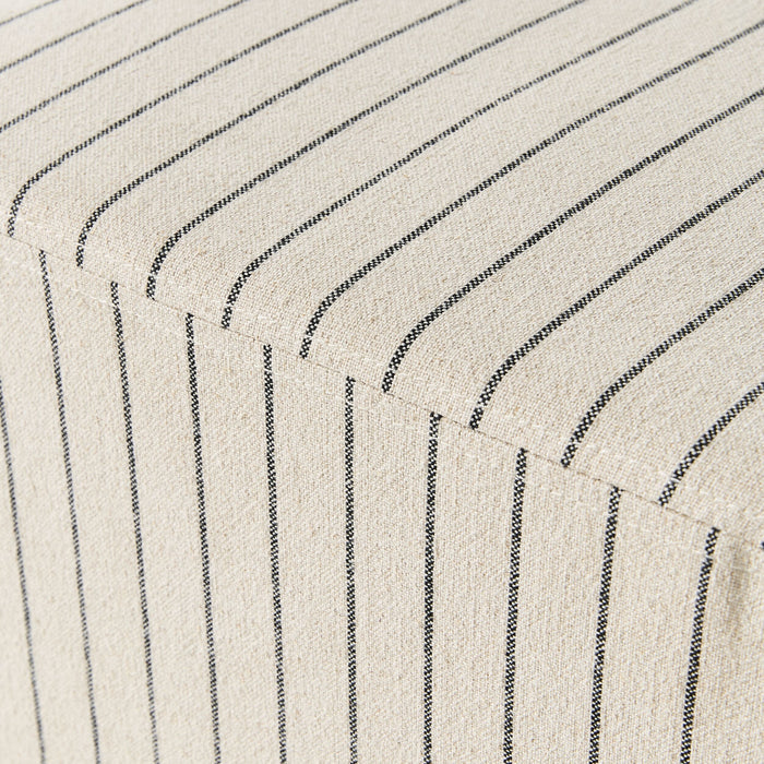 Torino Square Ottoman Alexandra Linen Stripe
