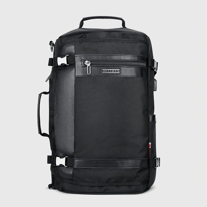 Black WITZMAN B686 nylon travel backpack product view