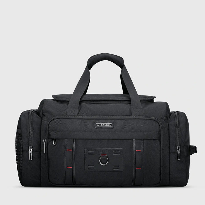 Travel Duffel Bag for Men Nylon Carry on Weekender Bag, three-quarter exterior angle