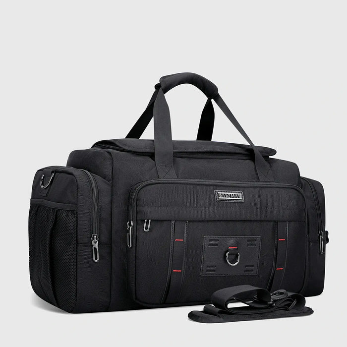 Travel Duffel Bag for Men Nylon Carry on Weekender Bag, front exterior and overall shape