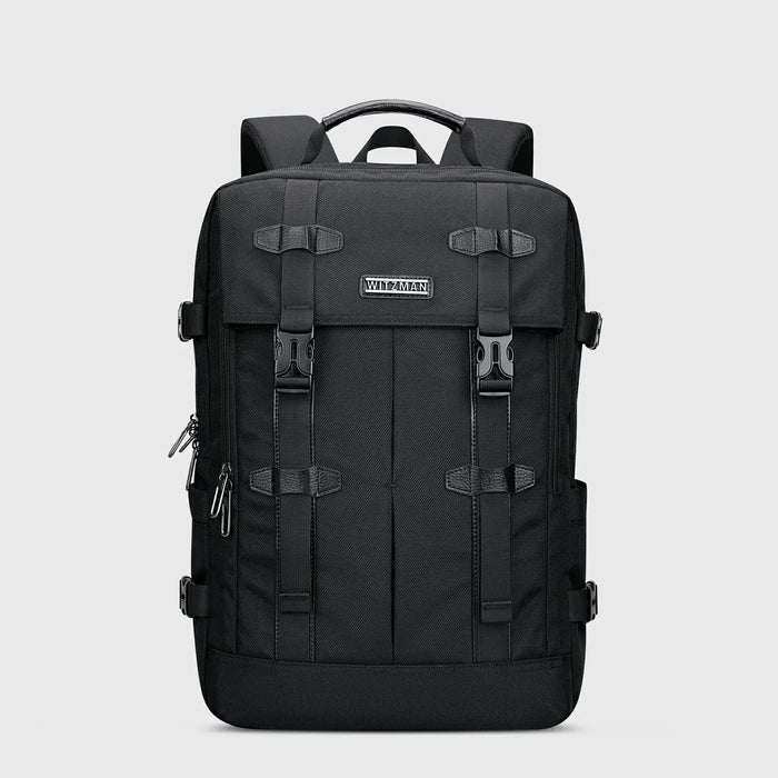 Black WITZMAN B716 nylon travel backpack product view