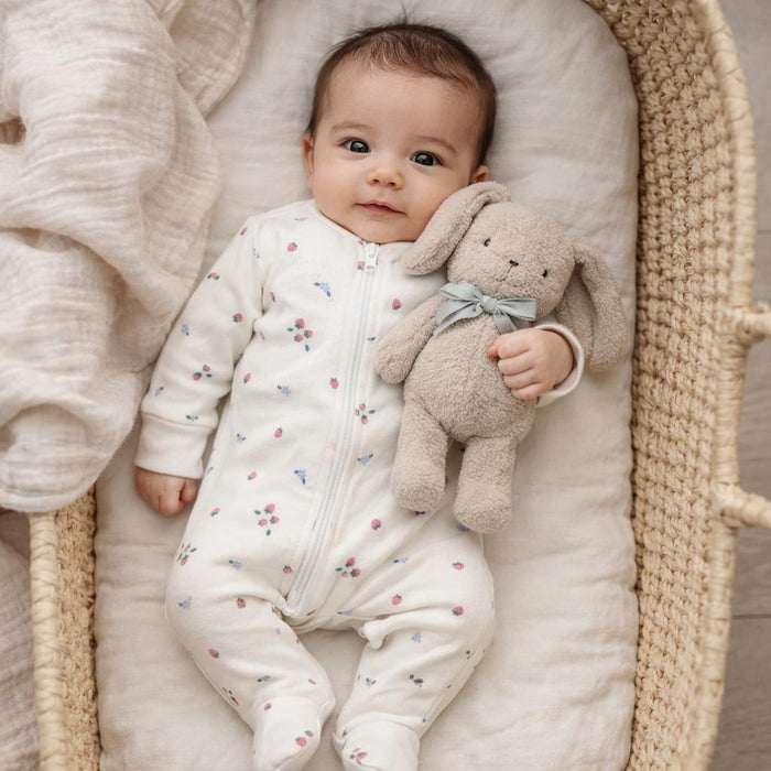Tun Tun (Peru) - Cotton Two Way Ribbed Zipper Footie - Strawberries-Footies + Rompers (Fashion)-Newborn-Posh Baby