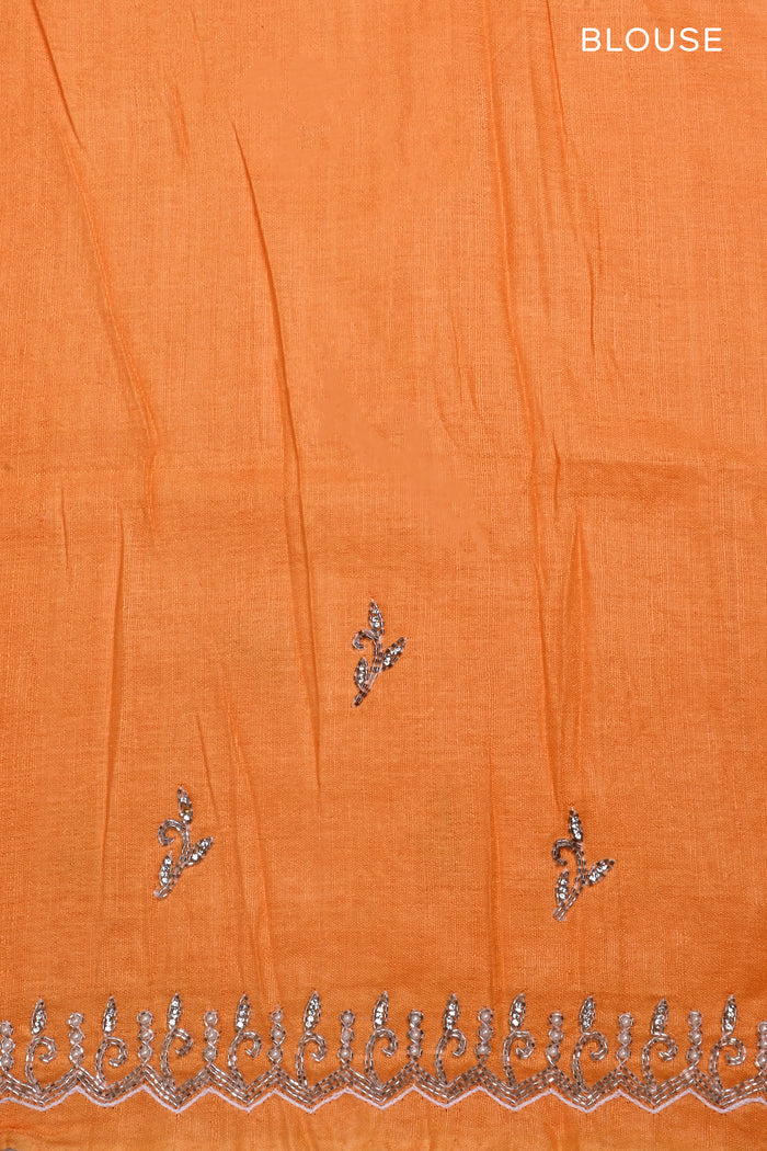 Turmeric Yellow Embroidered Matka Silk Saree