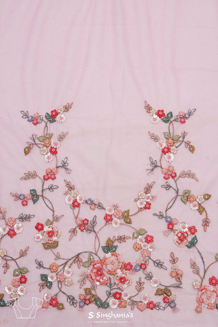 <img> Ultra Pink Organza Handcrafted Saree