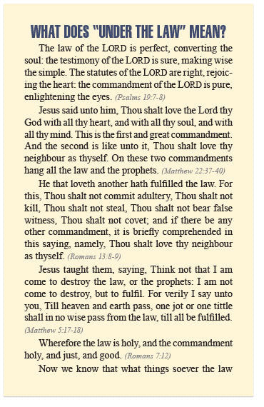 Under the Law or Under Grace? (KJV)