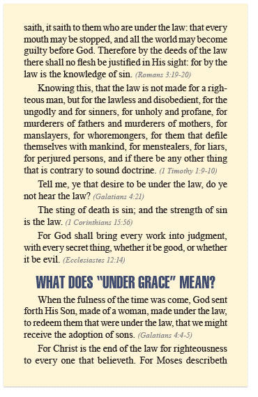 Under the Law or Under Grace? (KJV)