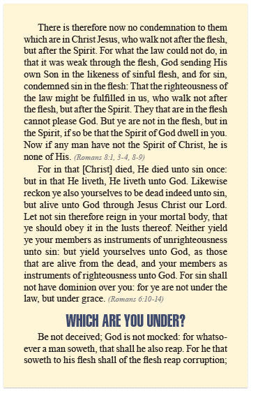 Under the Law or Under Grace? (KJV)