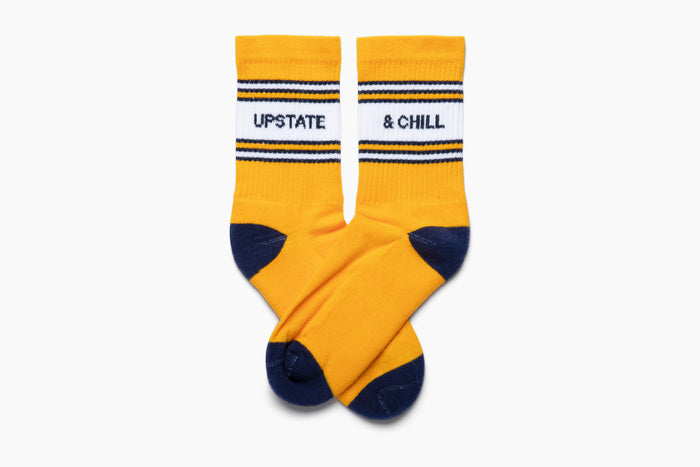Upstate & Chill® Sock - Gold / Navy / White