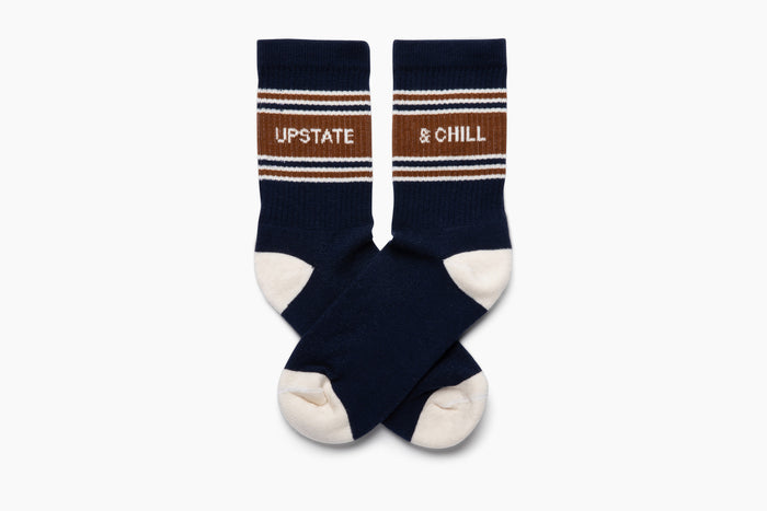 Upstate & Chill® Sock - Navy / Natural / Gingerbread