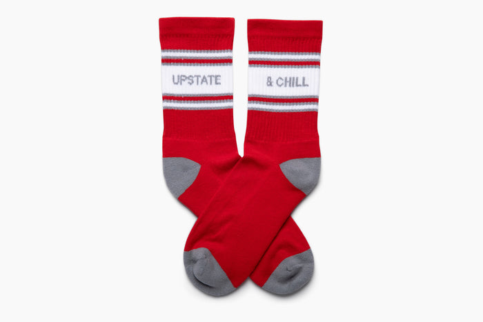 Upstate & Chill® Sock - Red / Grey / White