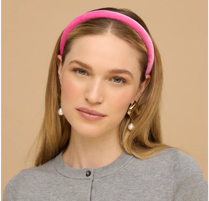 Velvet Headband 3pc Set - Red Pink & Green