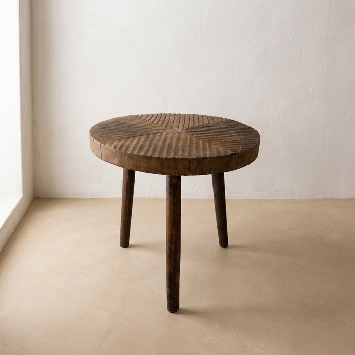 Vintage Carved Wood Stool