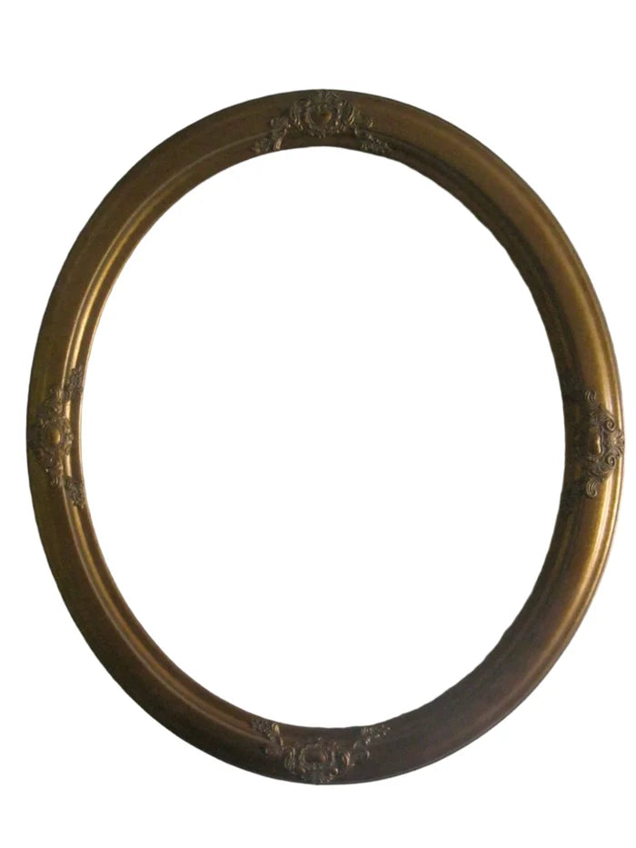 Vintage Gold Leaf Hand Finish Gallery Oval Picture Frame 16''x 20'' Moulding  2 1/2 " Wide #471