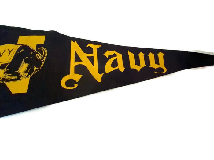 Vintage Navy Football Felt Pennant at Duckwells