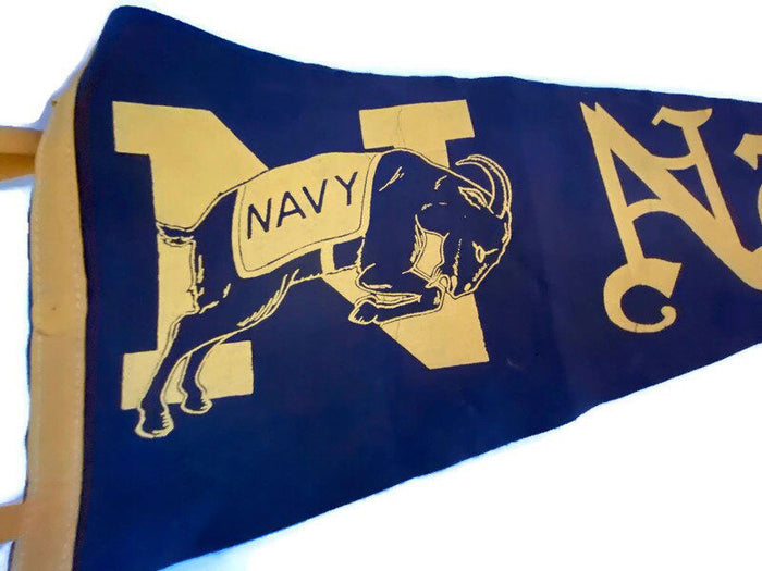 Vintage Navy Football Felt Pennant at Duckwells