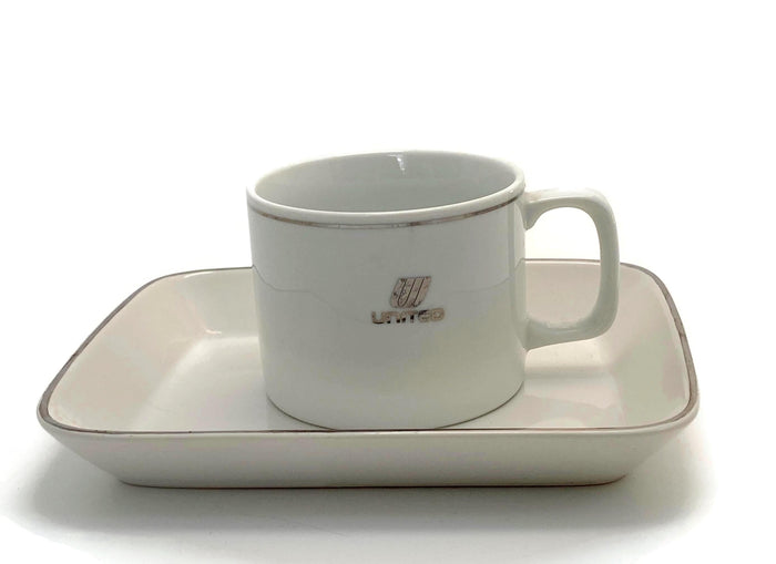 Vintage United Airlines Cup and Plate at Duckwells
