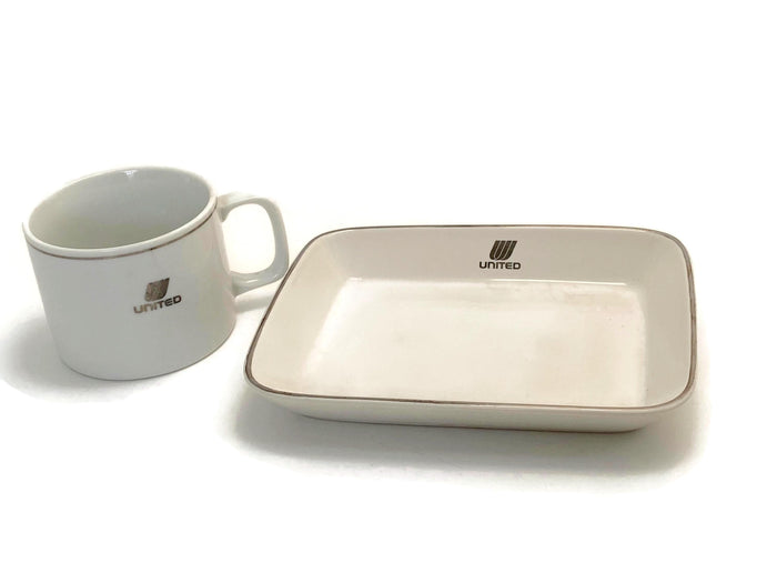 Vintage United Airlines Cup and Plate at Duckwells