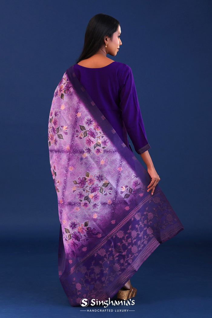 <img> Violet Crush Georgette Sequence Work Kurti Set
