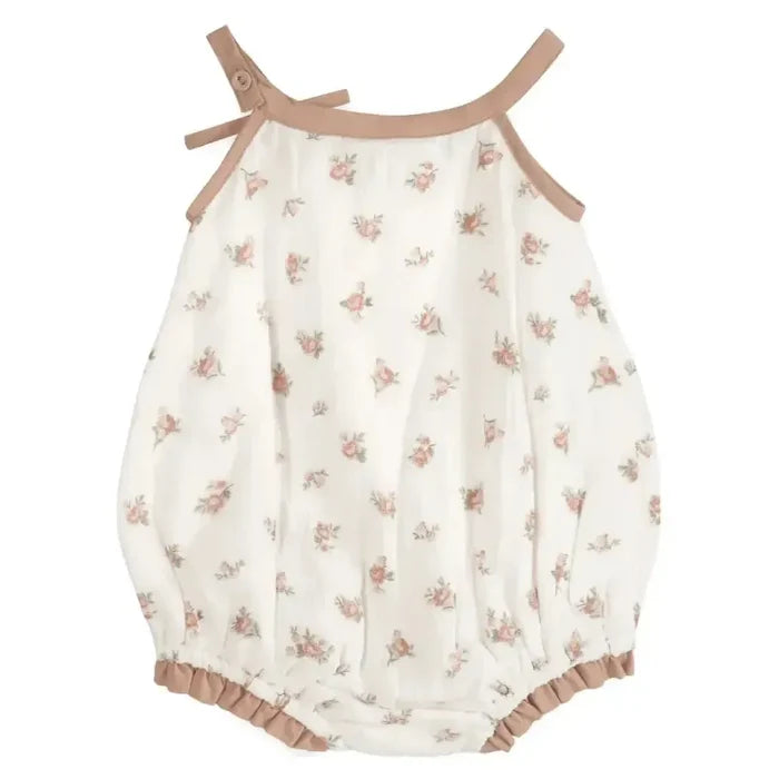 Viverano - Organic Bubble Romper & Headband Set - Tea Rose-Footies + Rompers (Fashion)-0-3M-Posh Baby