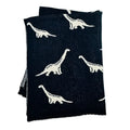 Viverano - Organic Cotton Jacquard Knit Blanket - Navy Dinosaur-Quilts + Snuggle Blankets-Posh Baby