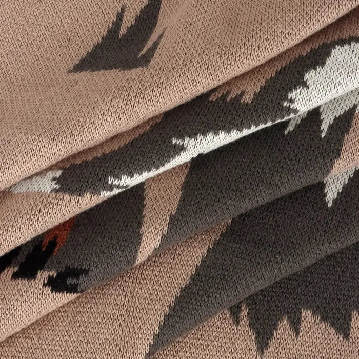 Viverano - Organic Cotton Jacquard Knit Blanket - Woodland Bear-Quilts + Snuggle Blankets-Posh Baby
