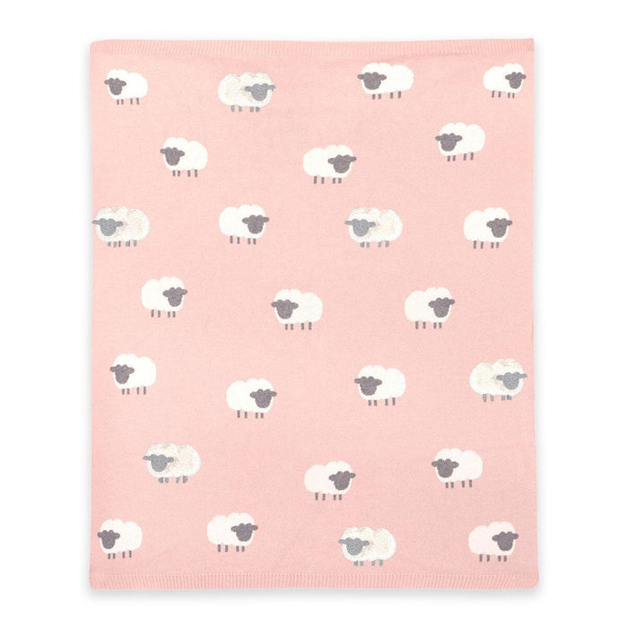 Viverano - Organic Cotton Jacquard Knit Blanket - Wooly Lamb Rosewood 3D