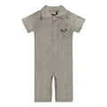 Viverano - Organic Linen Polo Romper - Natural-Footies + Rompers (Fashion)-0-3M-Posh Baby