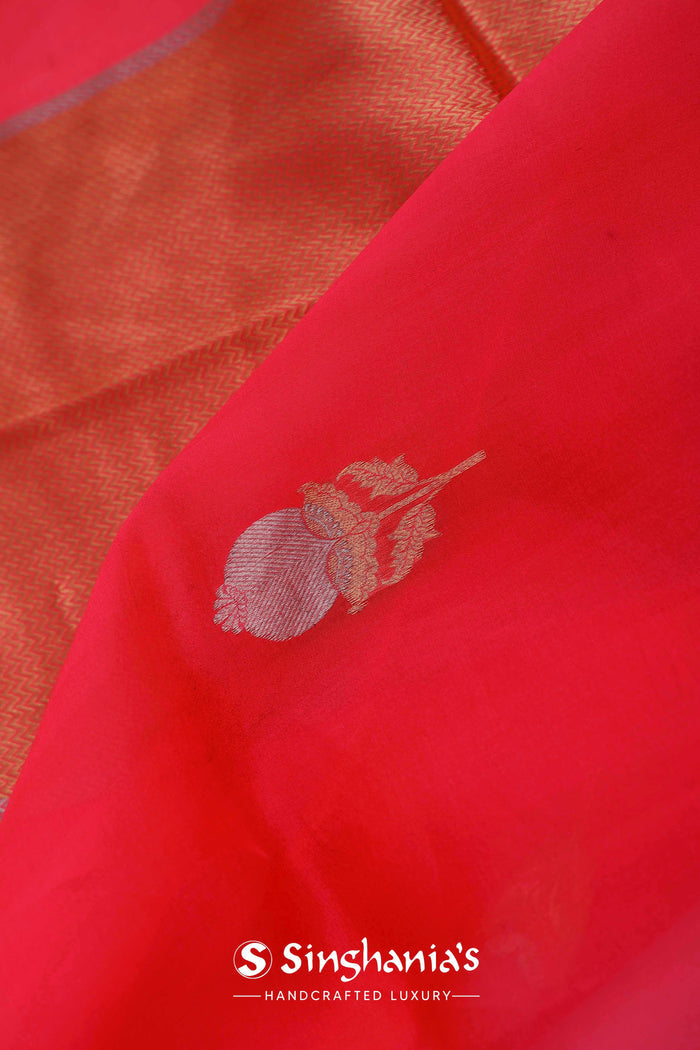 Vivid Raspberry Organza Banarasi Saree