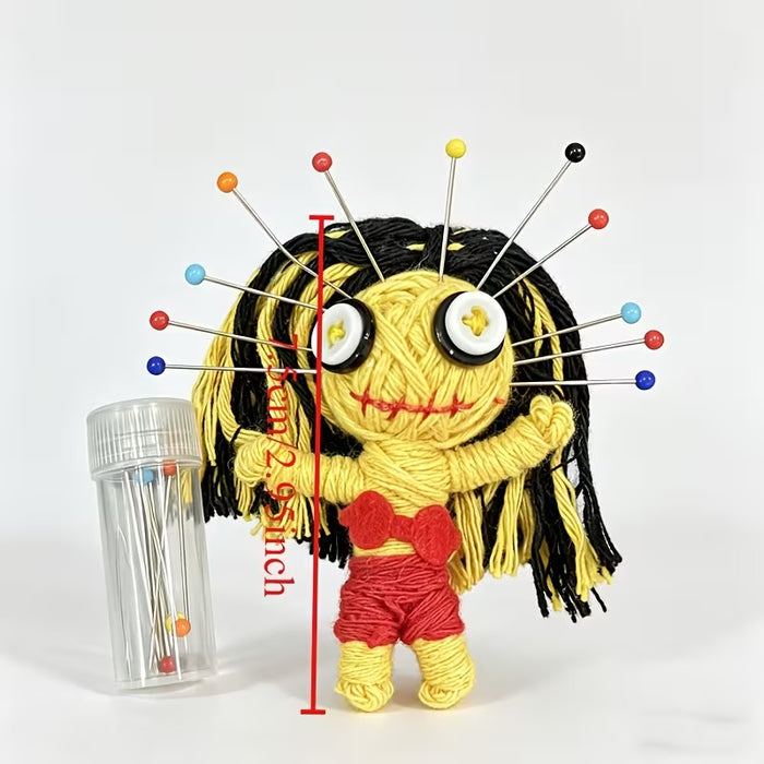 VooDoo Doll with Pins and Keychain loop. Free Bag of Mugwort included.