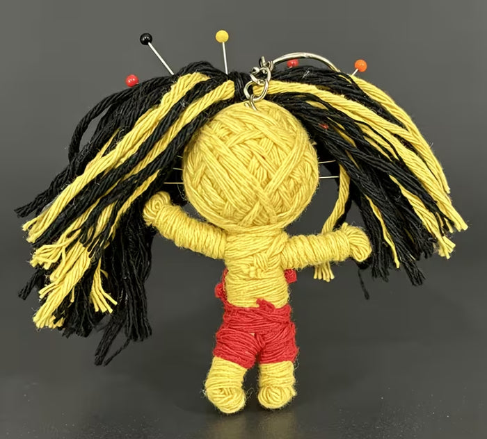 VooDoo Doll with Pins and Keychain loop. Free Bag of Mugwort included.