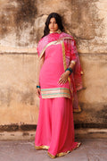 Watermelon Pink Crepe Kurta Set
